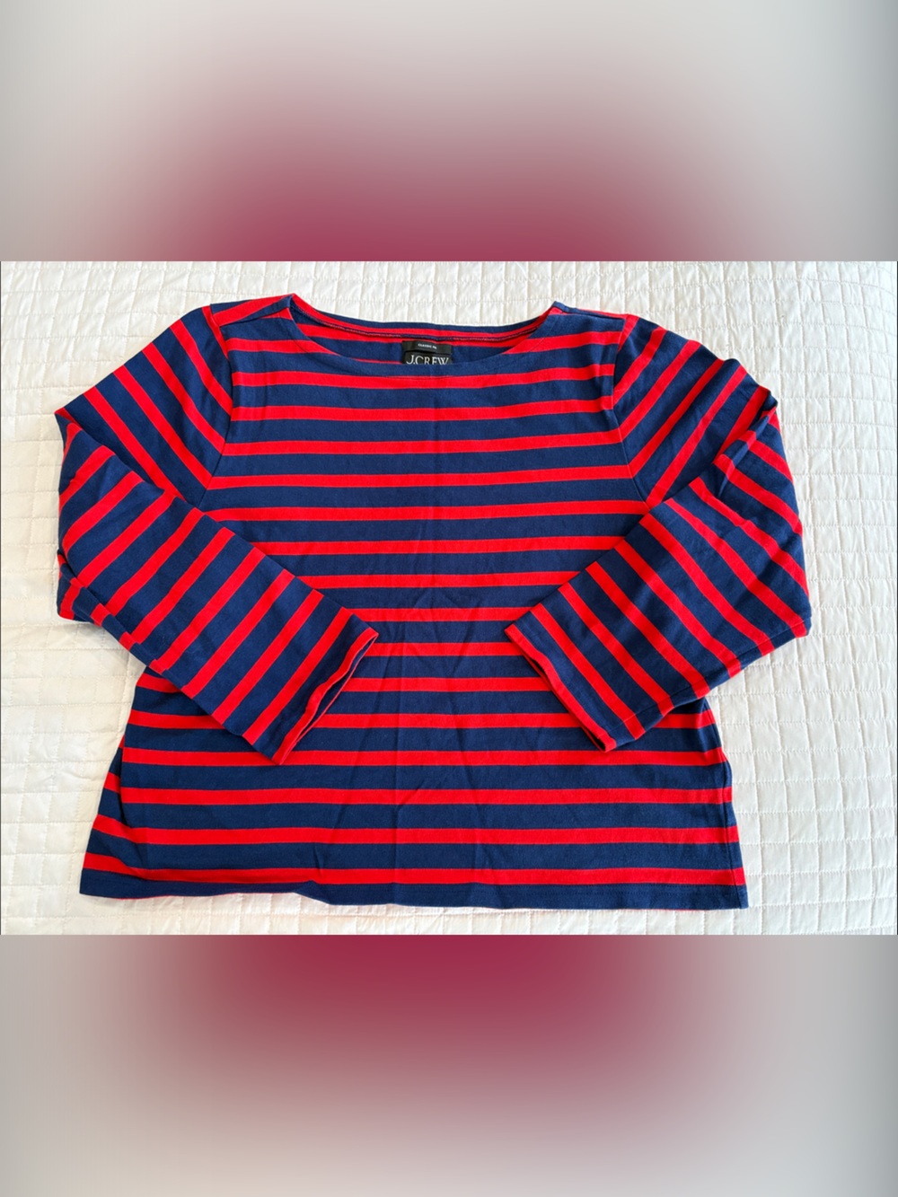 J. Crew Classic mariner cloth boatneck T-shirt in stripe
